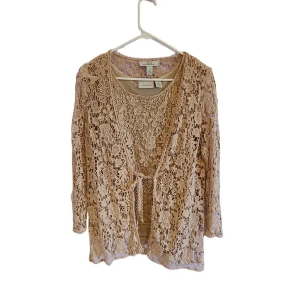 CHICO'S Crochet Tank and Cardigan 2 piece set Great used condition